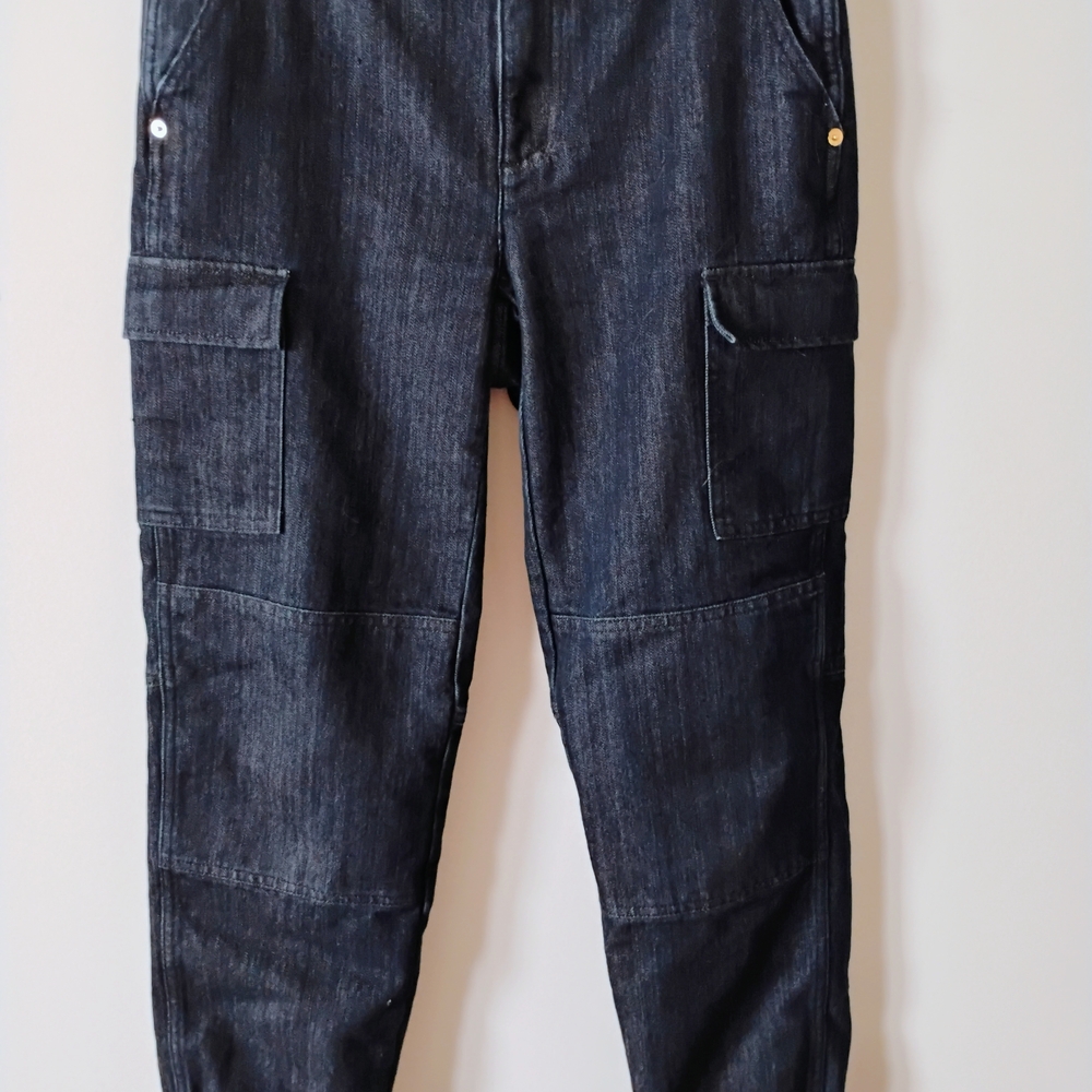 Michael Kors Dark Blue Cropped Cargo Jeans